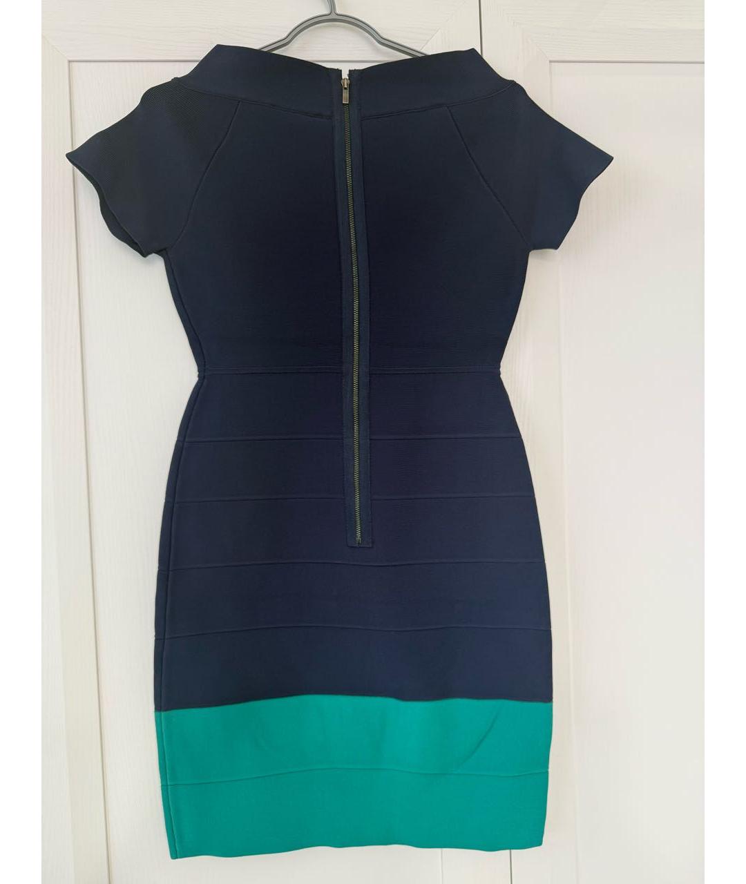 BCBG MAXAZRIA Темно-синее вискозное коктейльное платье, фото 2