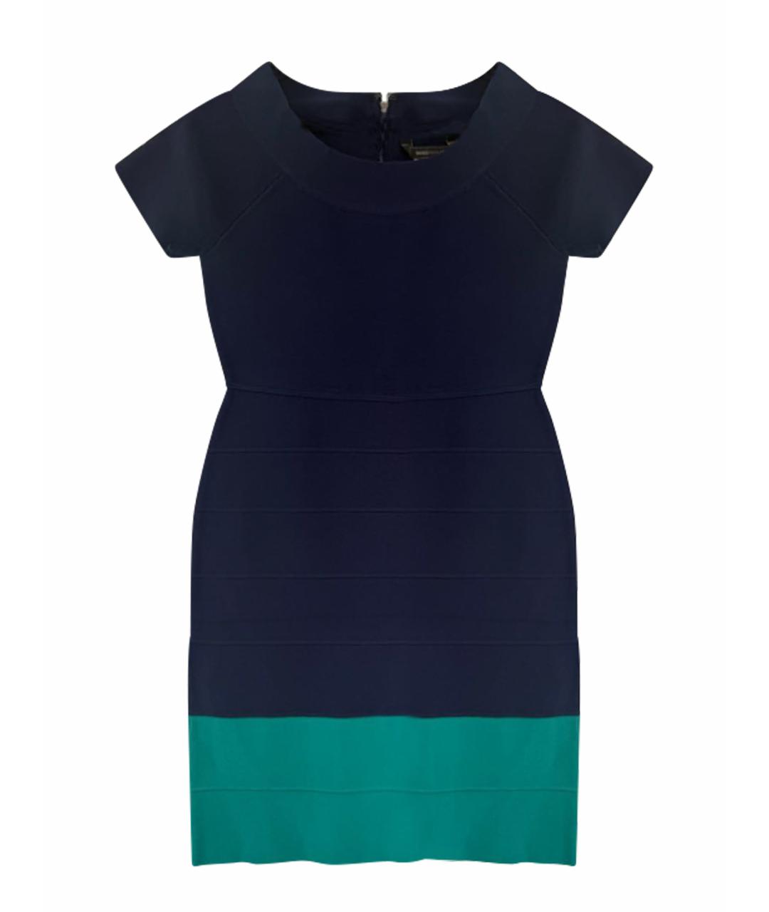 BCBG MAXAZRIA Темно-синее вискозное коктейльное платье, фото 1