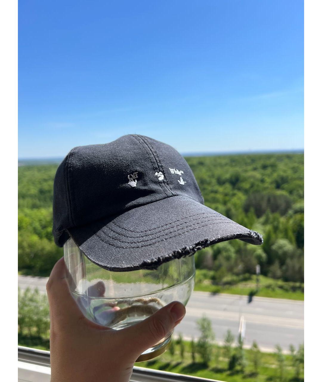 OFF-WHITE Черная хлопковая кепка/бейсболка, фото 3