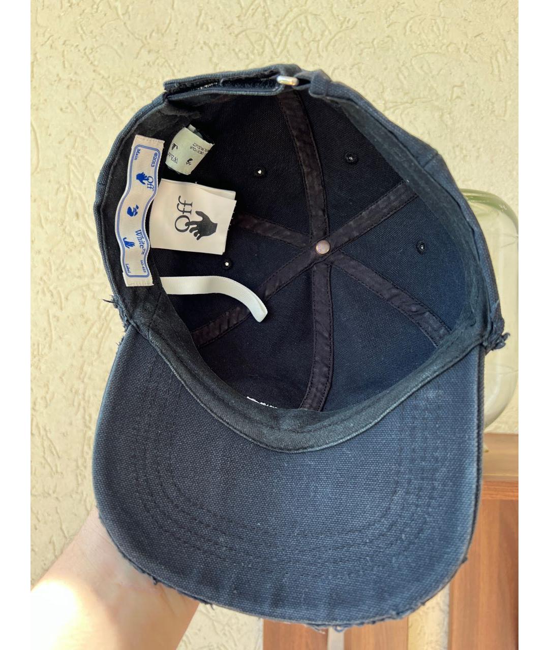 OFF-WHITE Черная хлопковая кепка/бейсболка, фото 4