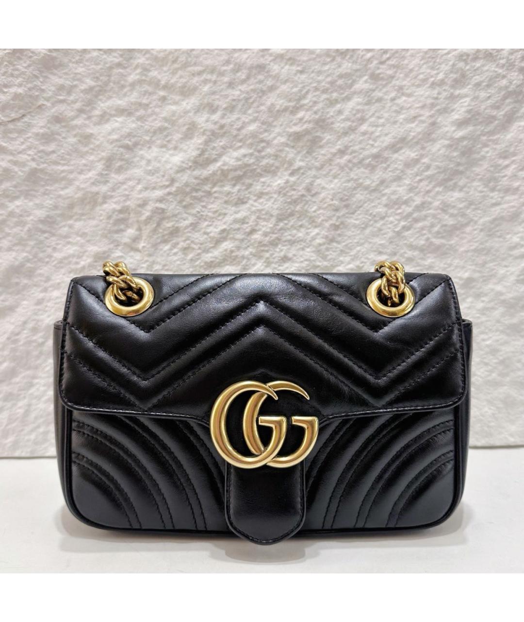 GUCCI Черная кожаная сумка через плечо, фото 2