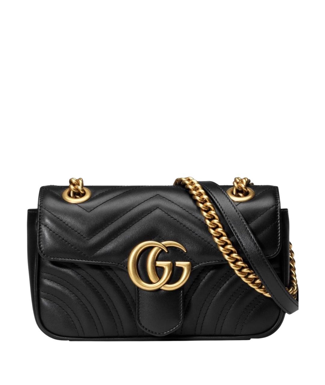 GUCCI Черная кожаная сумка через плечо, фото 1