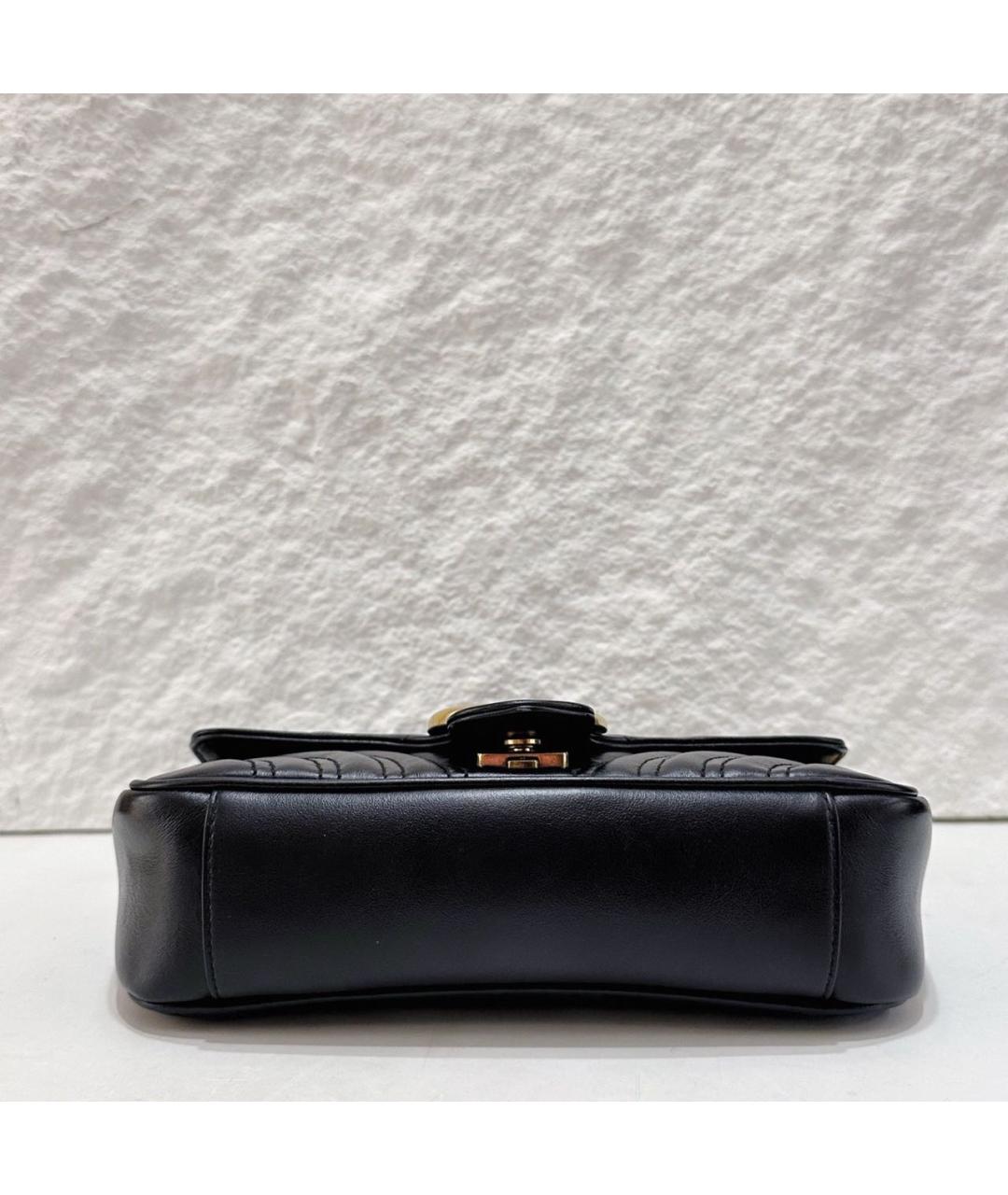 GUCCI Черная кожаная сумка через плечо, фото 5