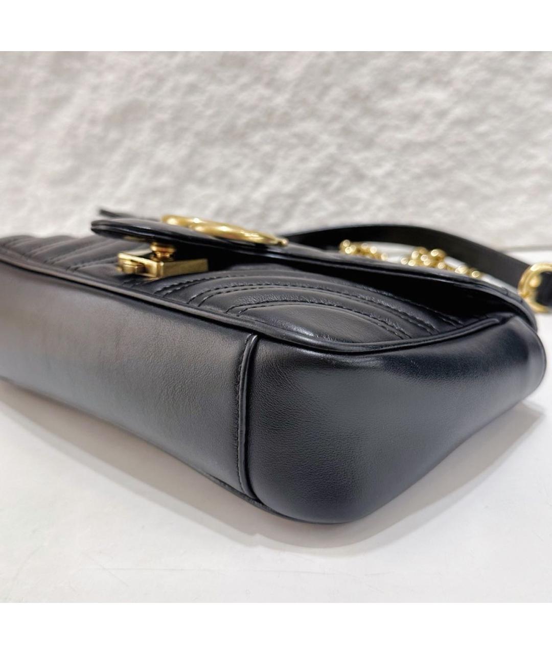 GUCCI Черная кожаная сумка через плечо, фото 4