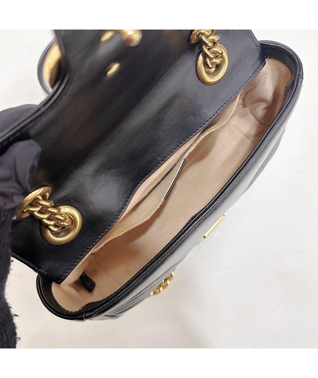 GUCCI Черная кожаная сумка через плечо, фото 6