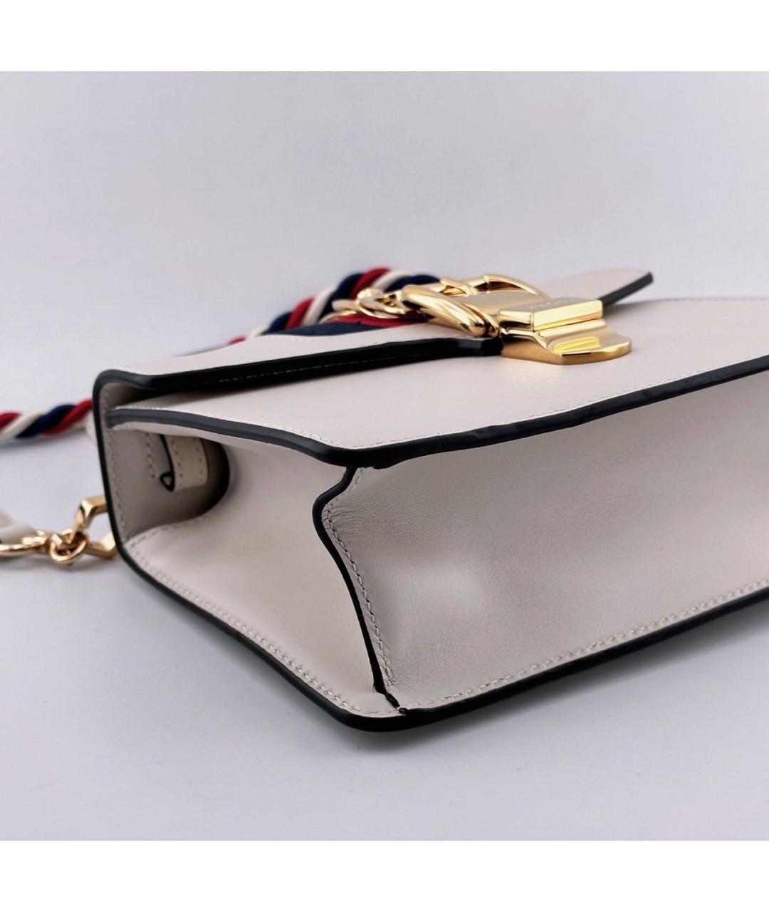 GUCCI Белая кожаная сумка через плечо, фото 5