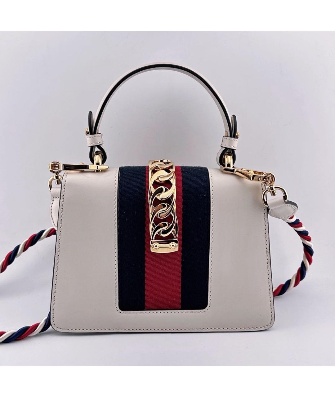 GUCCI Белая кожаная сумка через плечо, фото 3