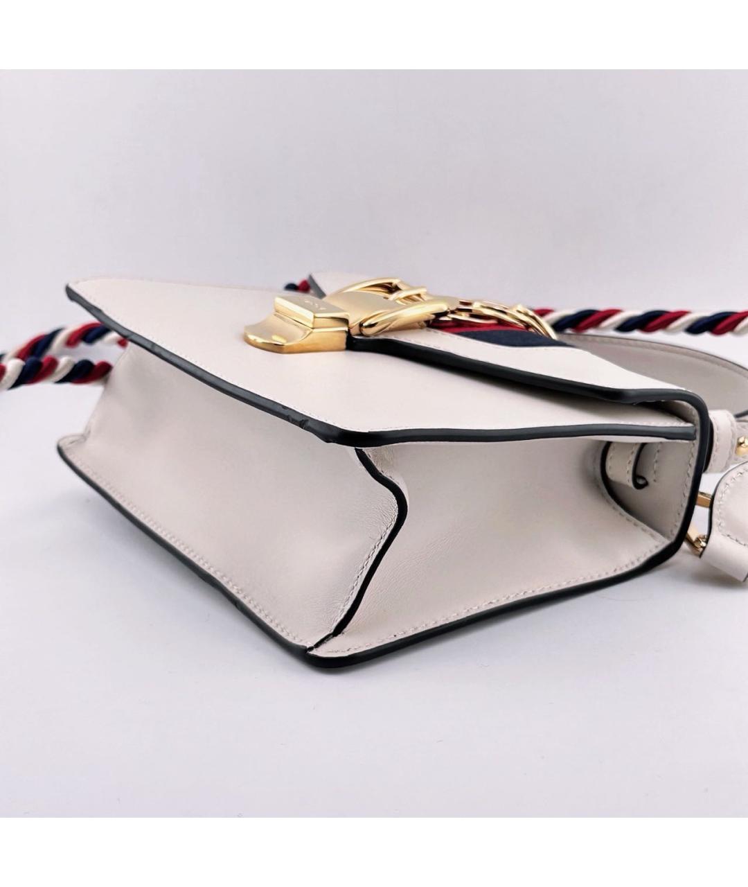 GUCCI Белая кожаная сумка через плечо, фото 6