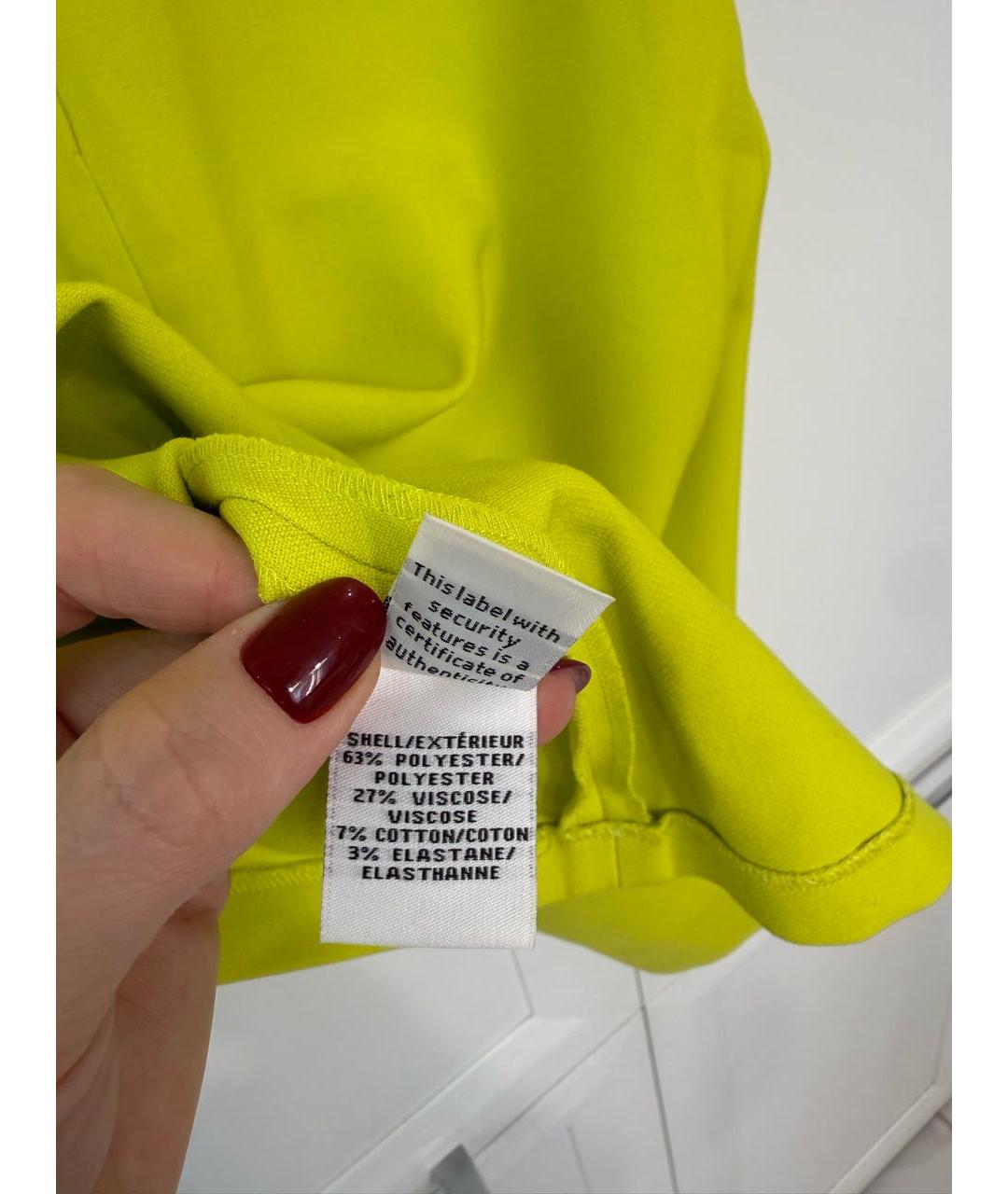 DIANE VON FURSTENBERG Желтое полиэстеровое коктейльное платье, фото 6