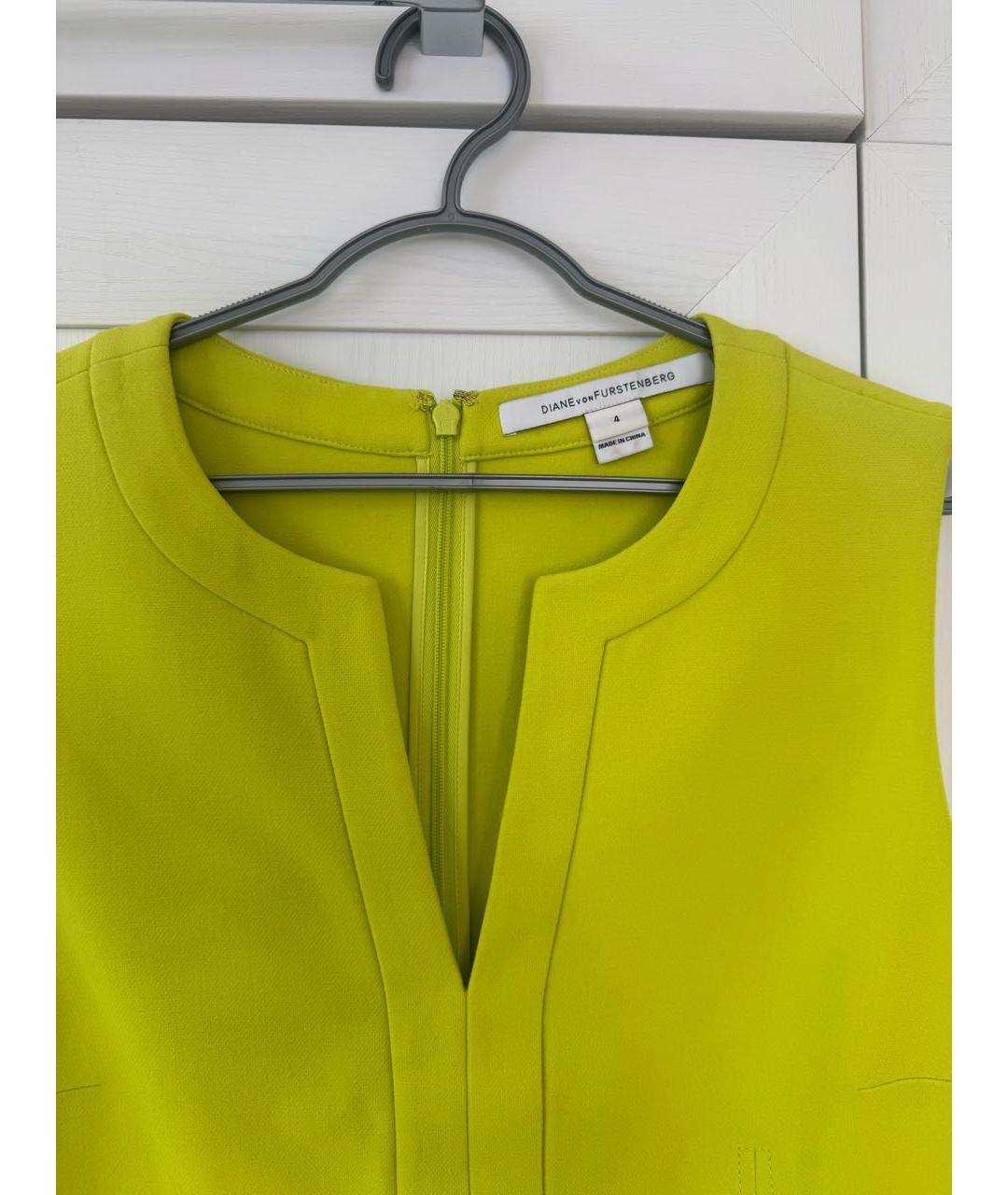 DIANE VON FURSTENBERG Желтое полиэстеровое коктейльное платье, фото 3