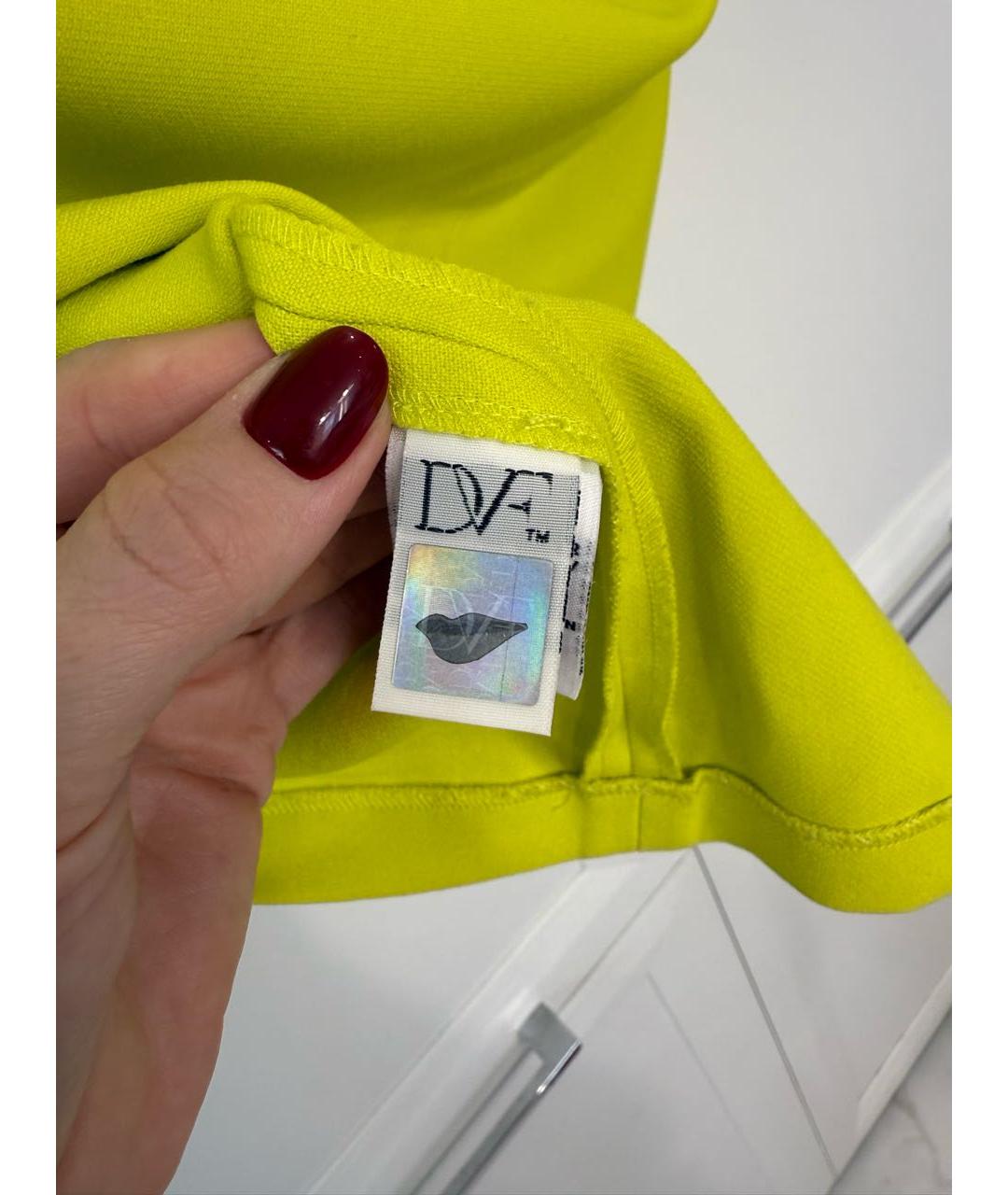 DIANE VON FURSTENBERG Желтое полиэстеровое коктейльное платье, фото 5