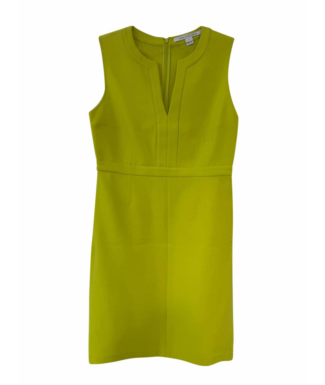 DIANE VON FURSTENBERG Желтое полиэстеровое коктейльное платье, фото 1