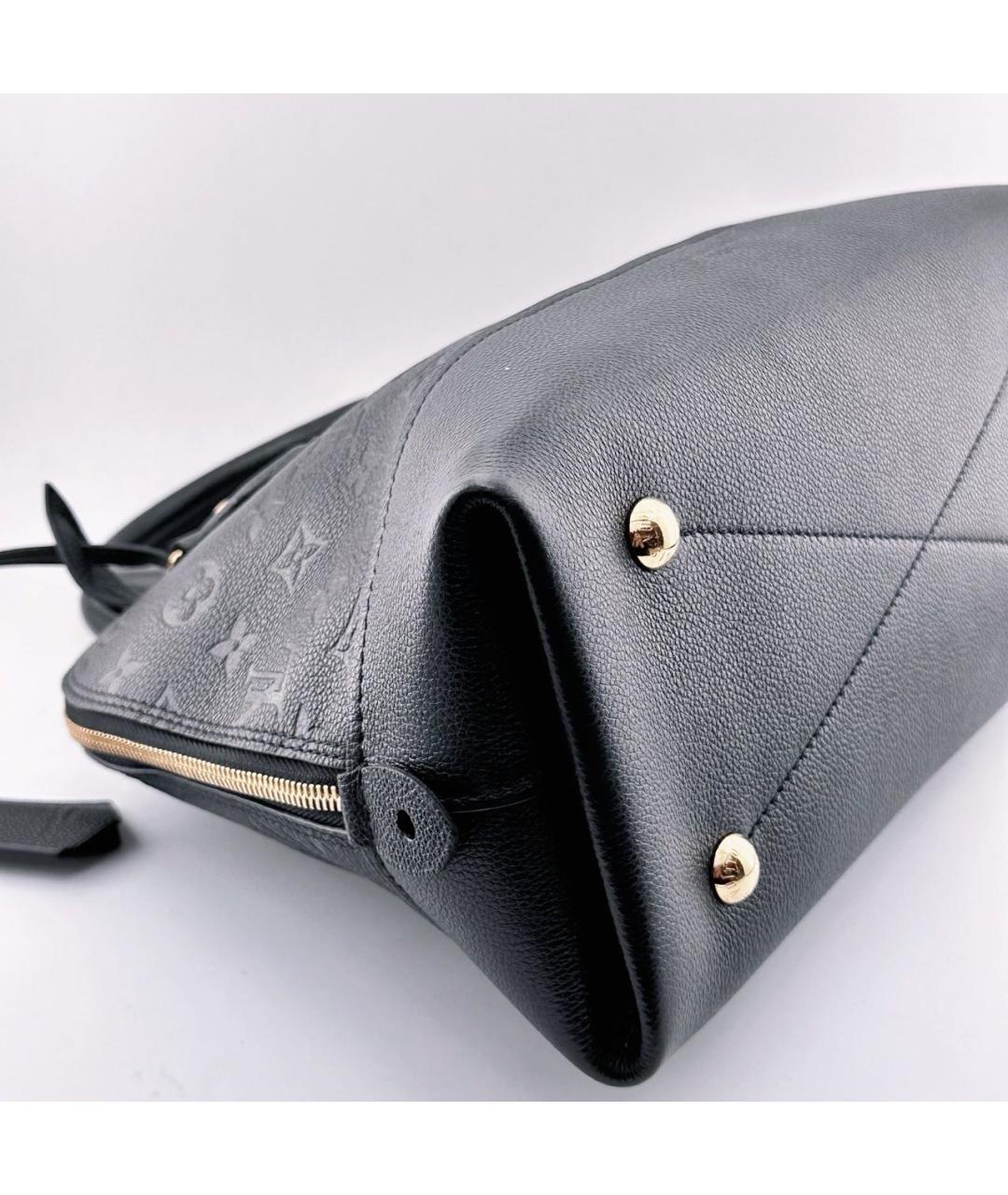 LOUIS VUITTON Черная кожаная сумка с короткими ручками, фото 5