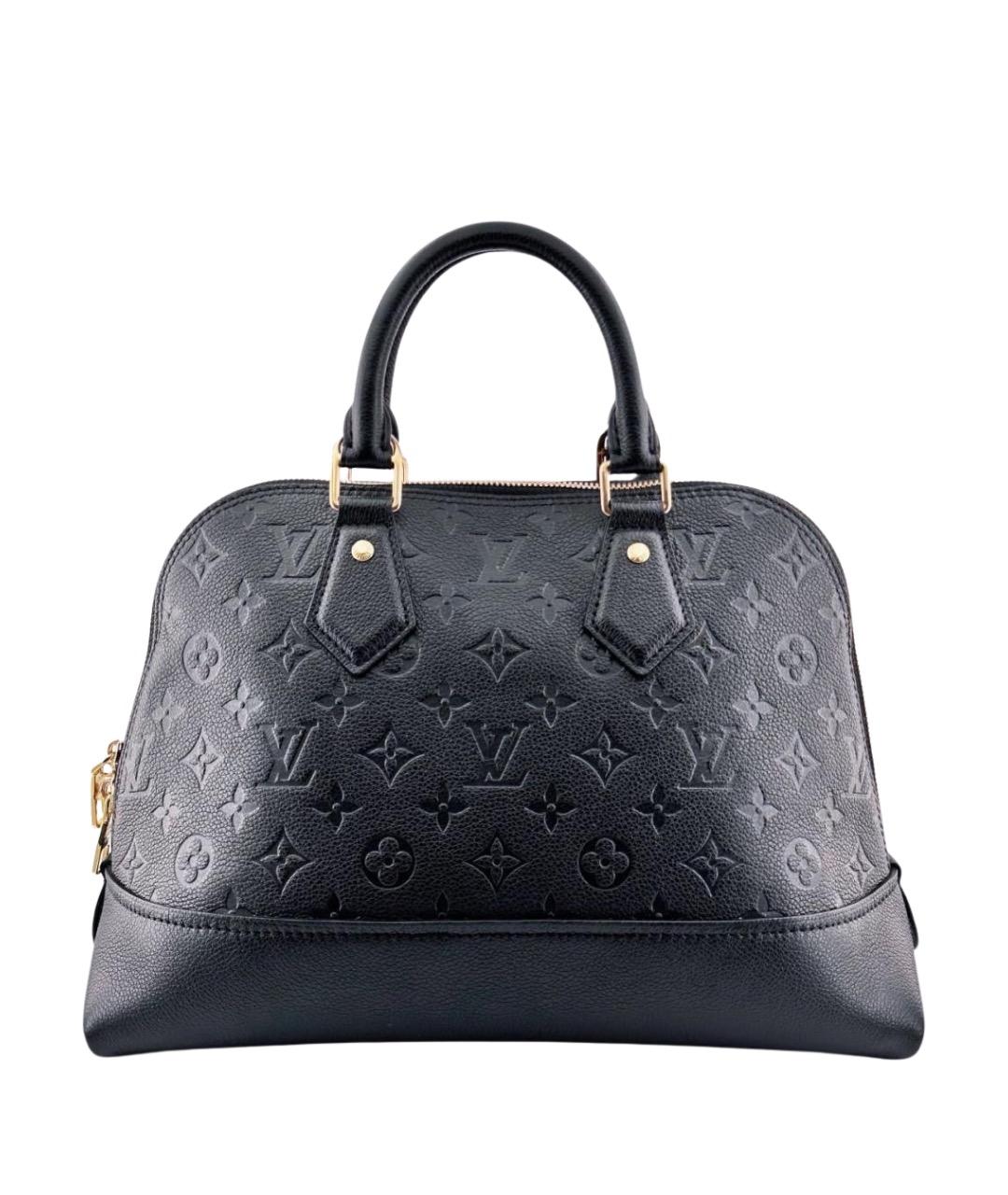 LOUIS VUITTON Черная кожаная сумка с короткими ручками, фото 1