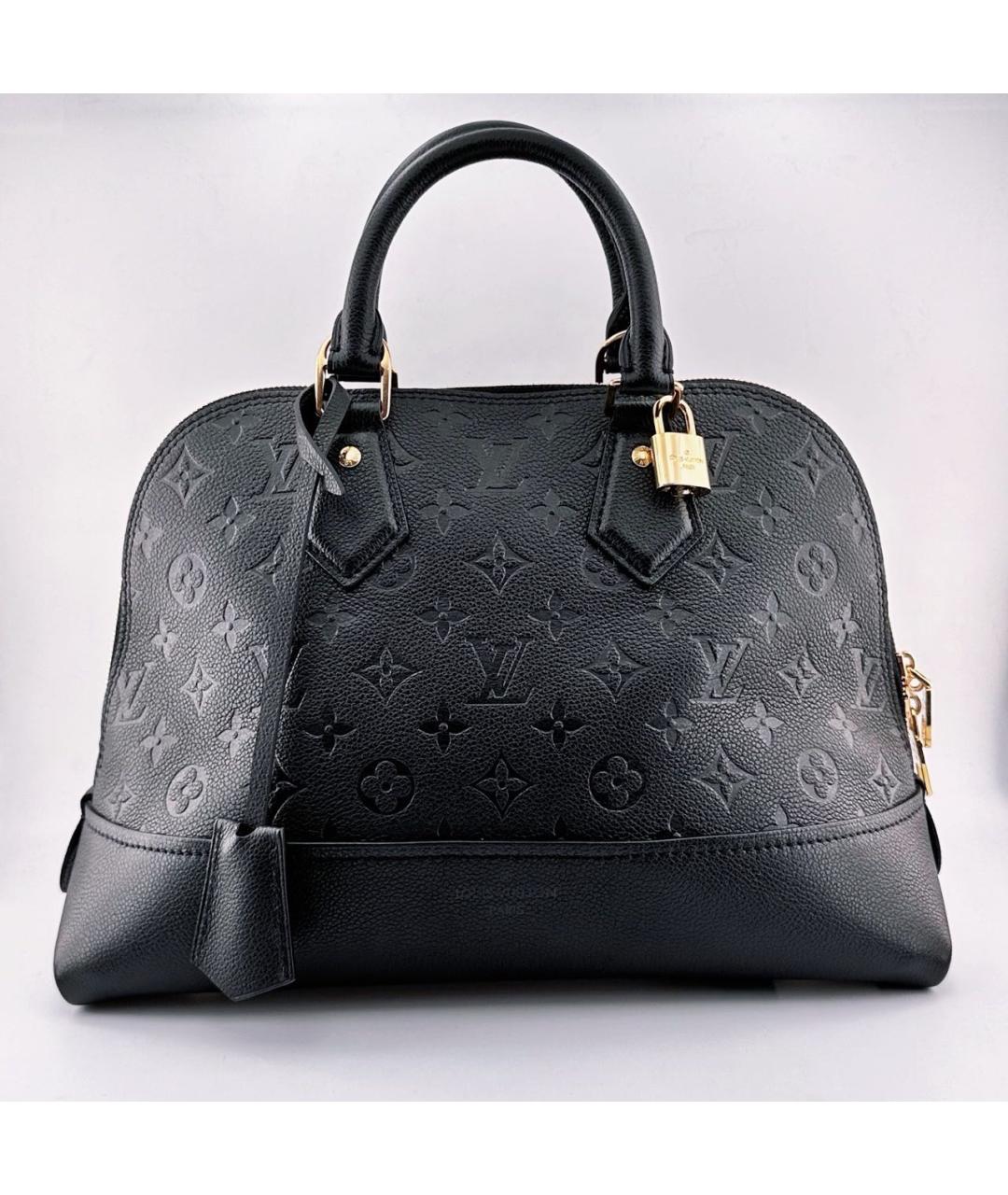 LOUIS VUITTON Черная кожаная сумка с короткими ручками, фото 3