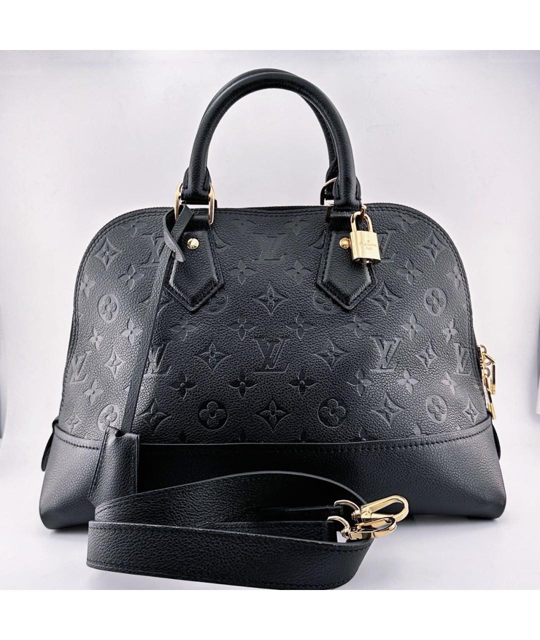 LOUIS VUITTON Черная кожаная сумка с короткими ручками, фото 2