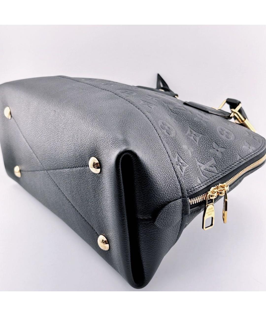 LOUIS VUITTON Черная кожаная сумка с короткими ручками, фото 6