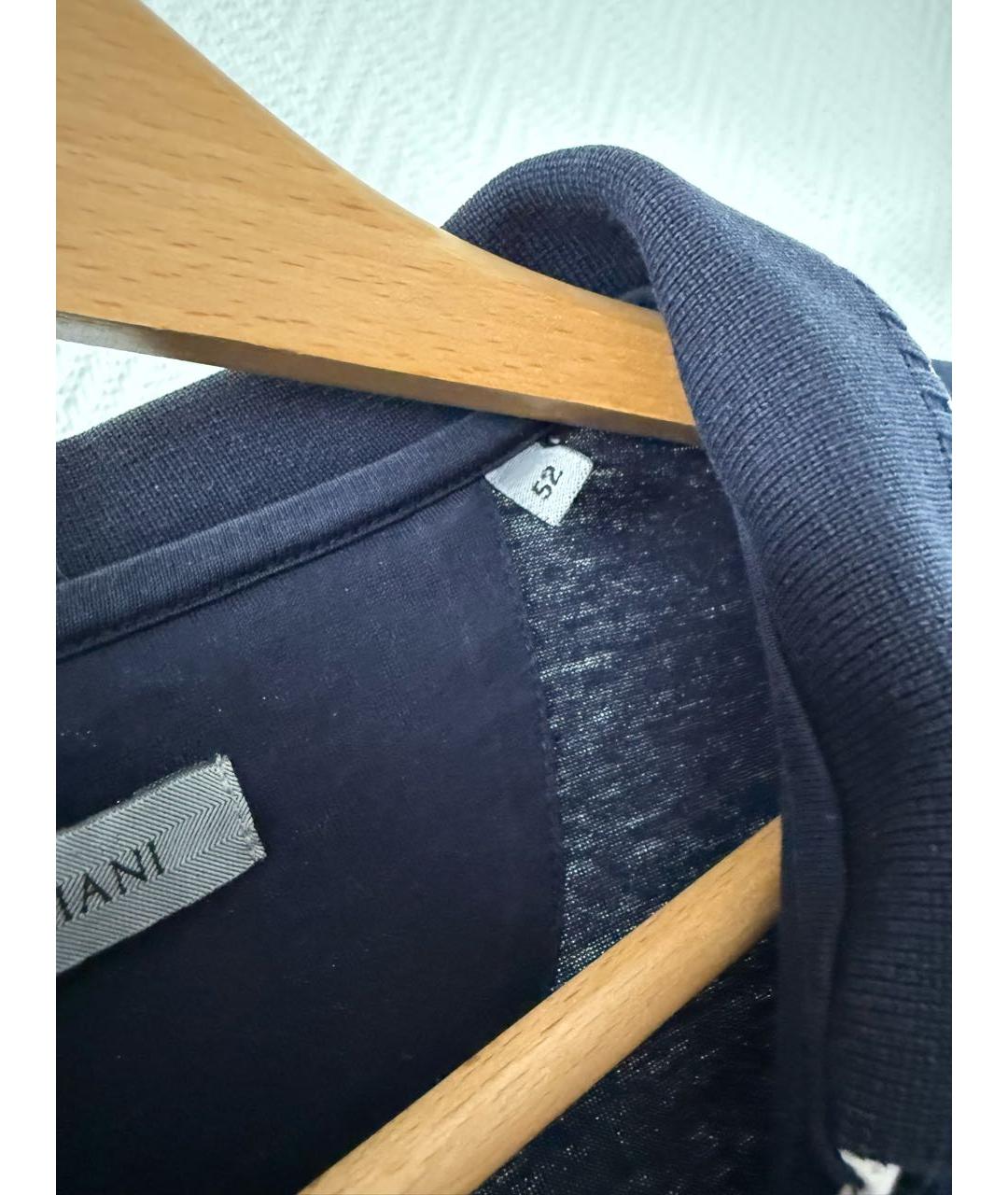 CORNELIANI Синее хлопковое поло с коротким рукавом, фото 5