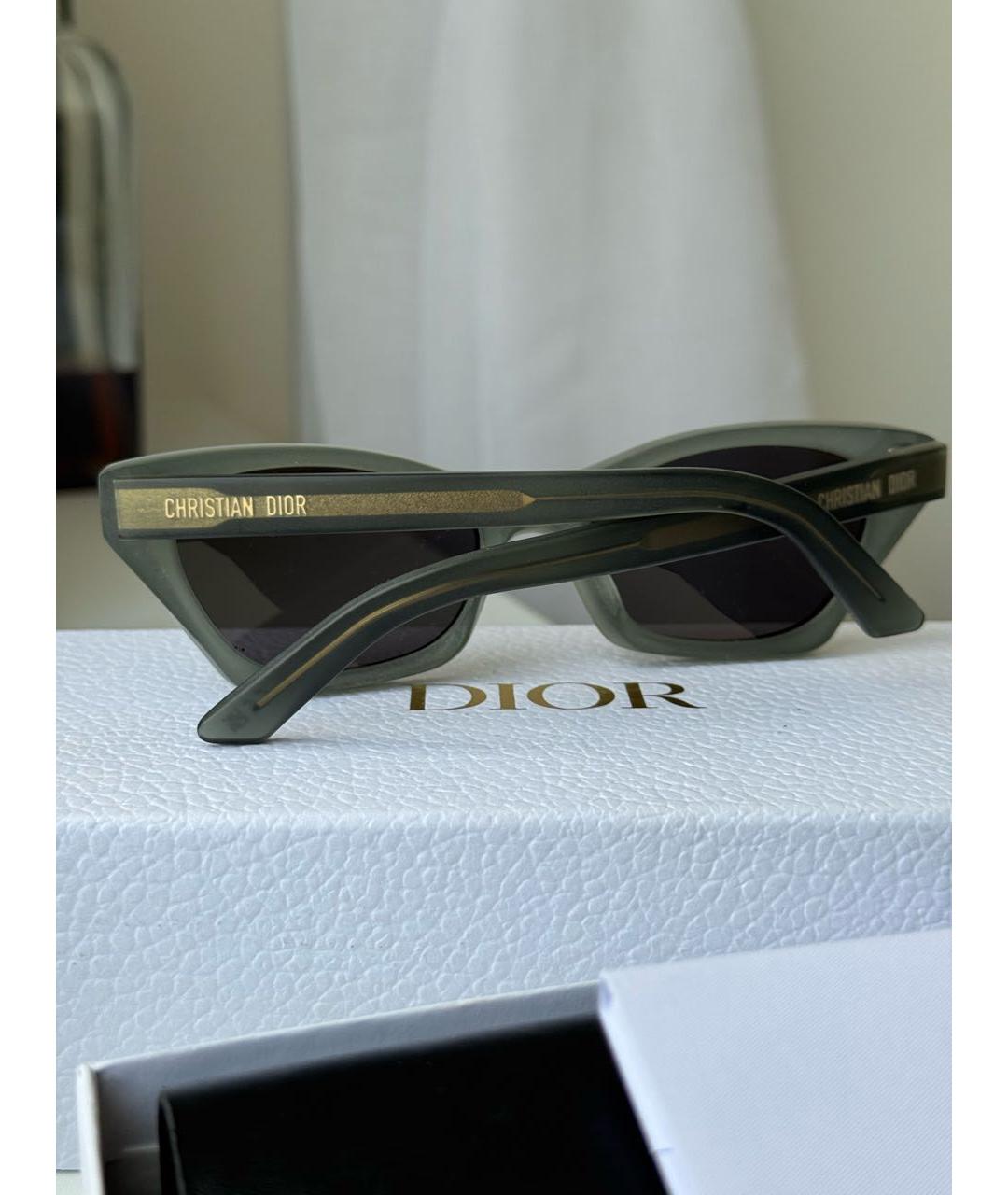 CHRISTIAN DIOR Хаки пластиковые солнцезащитные очки, фото 6