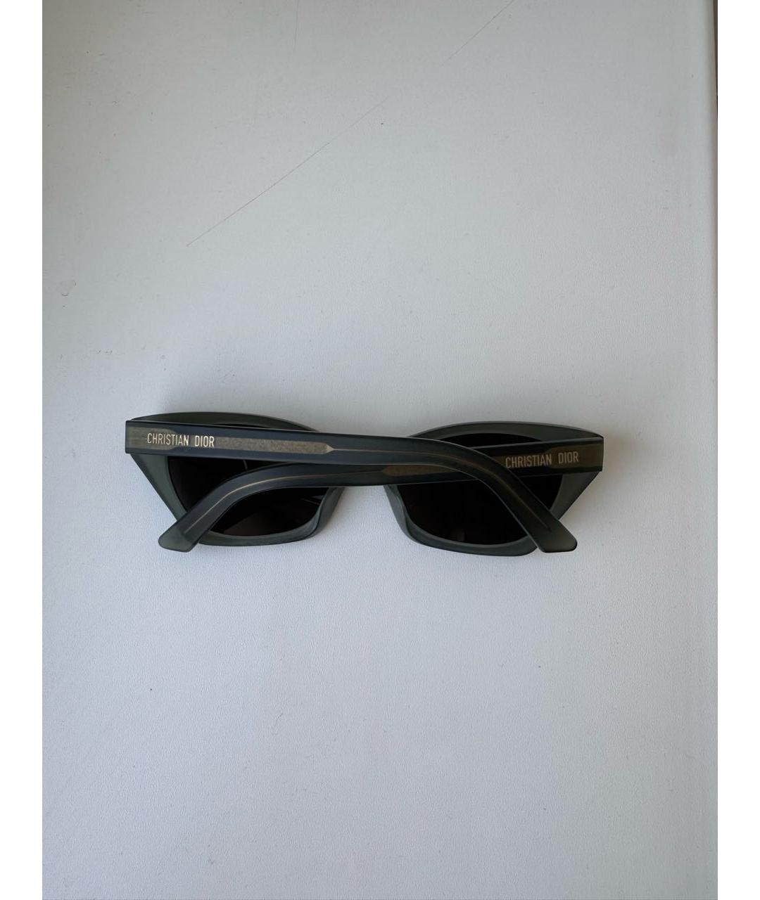 CHRISTIAN DIOR Хаки пластиковые солнцезащитные очки, фото 7