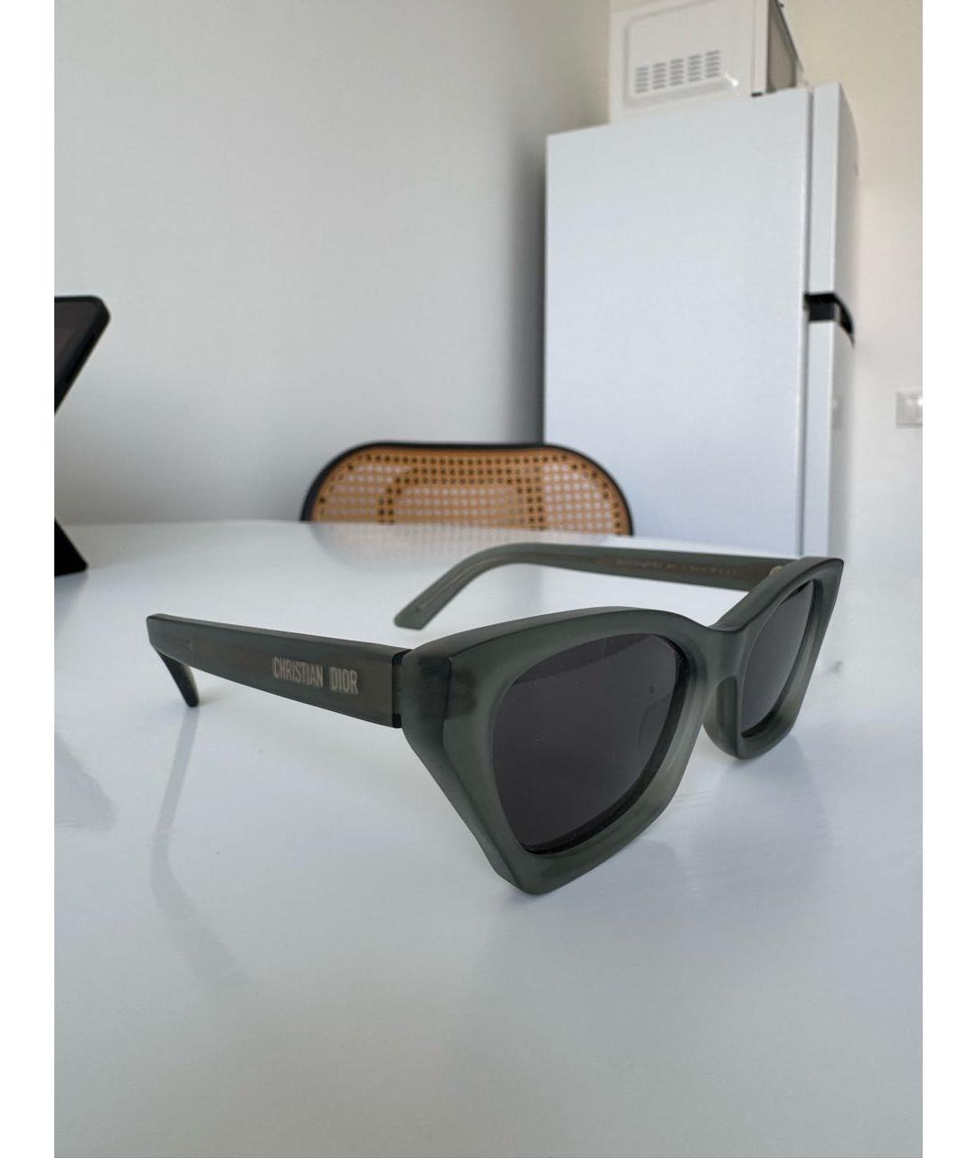 CHRISTIAN DIOR Хаки пластиковые солнцезащитные очки, фото 2