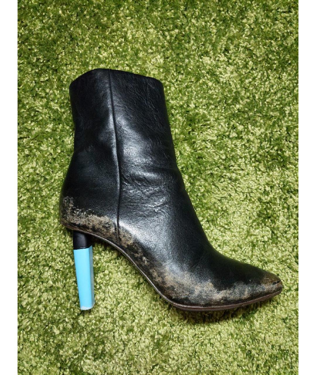 VETEMENTS Черные кожаные ботильоны, фото 6