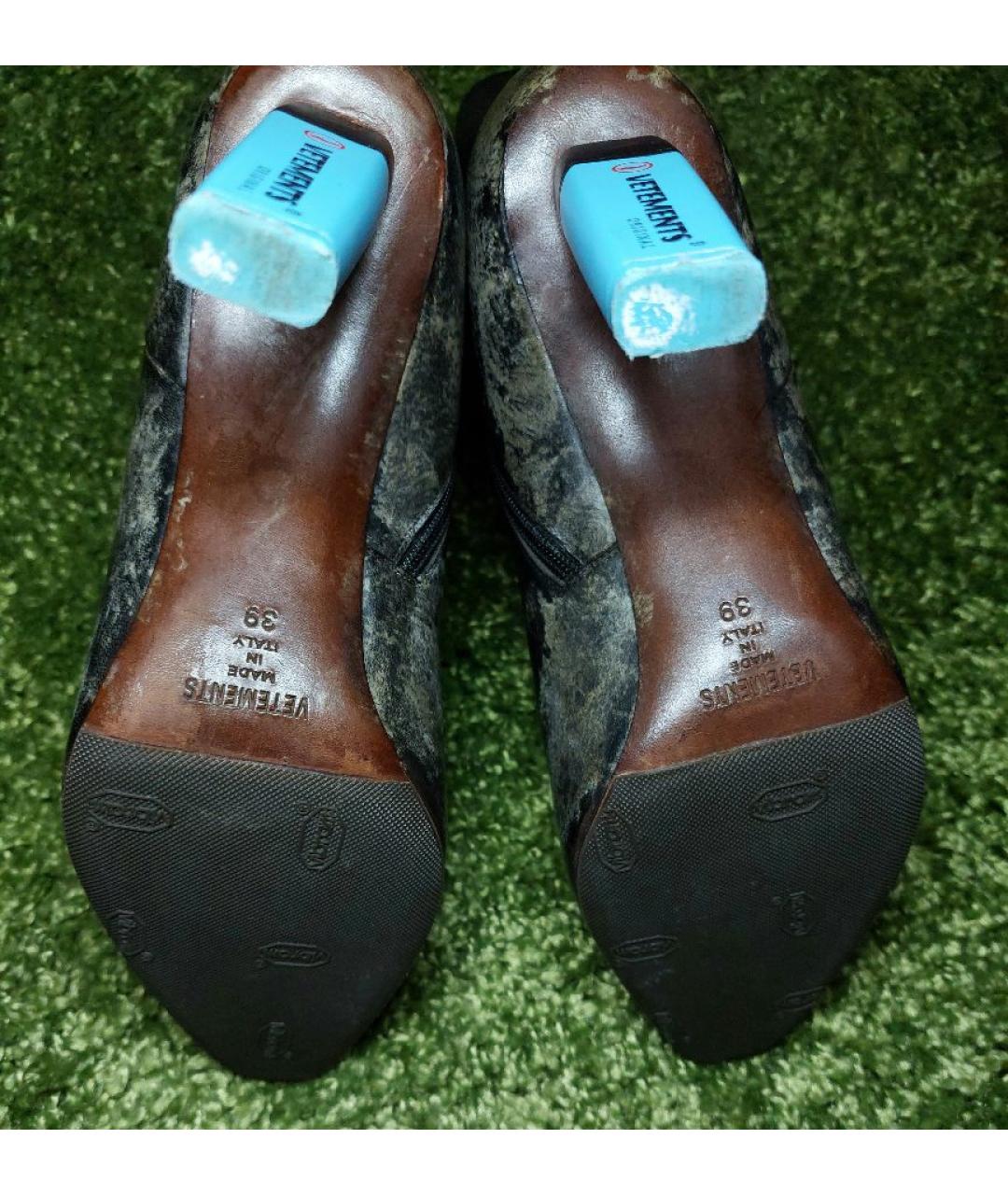 VETEMENTS Черные кожаные ботильоны, фото 5