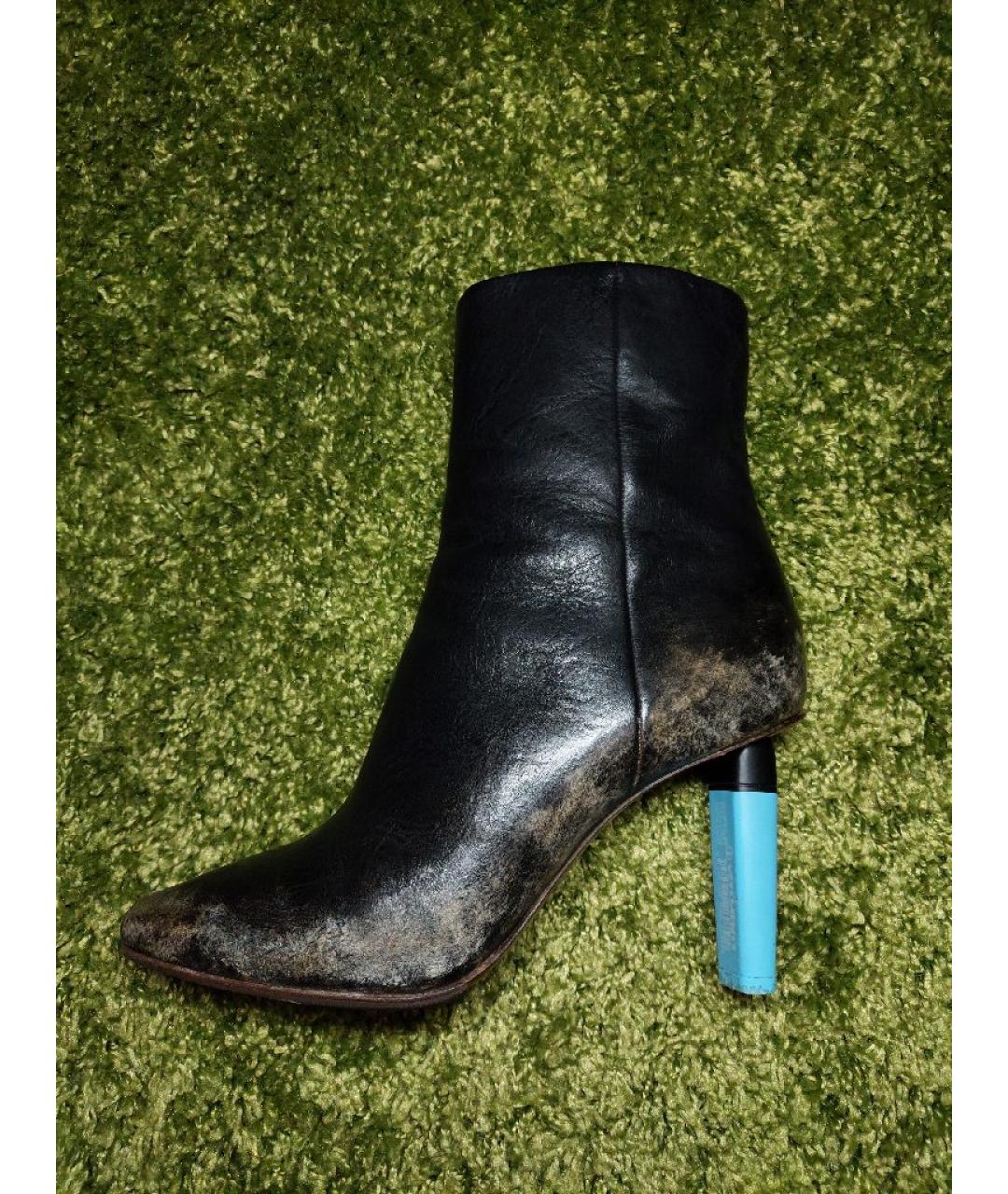 VETEMENTS Черные кожаные ботильоны, фото 9