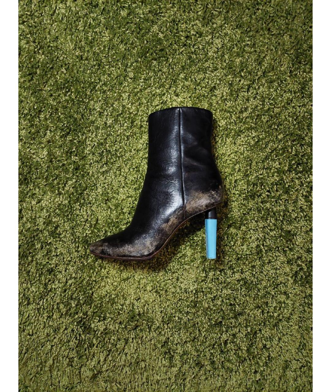 VETEMENTS Черные кожаные ботильоны, фото 10