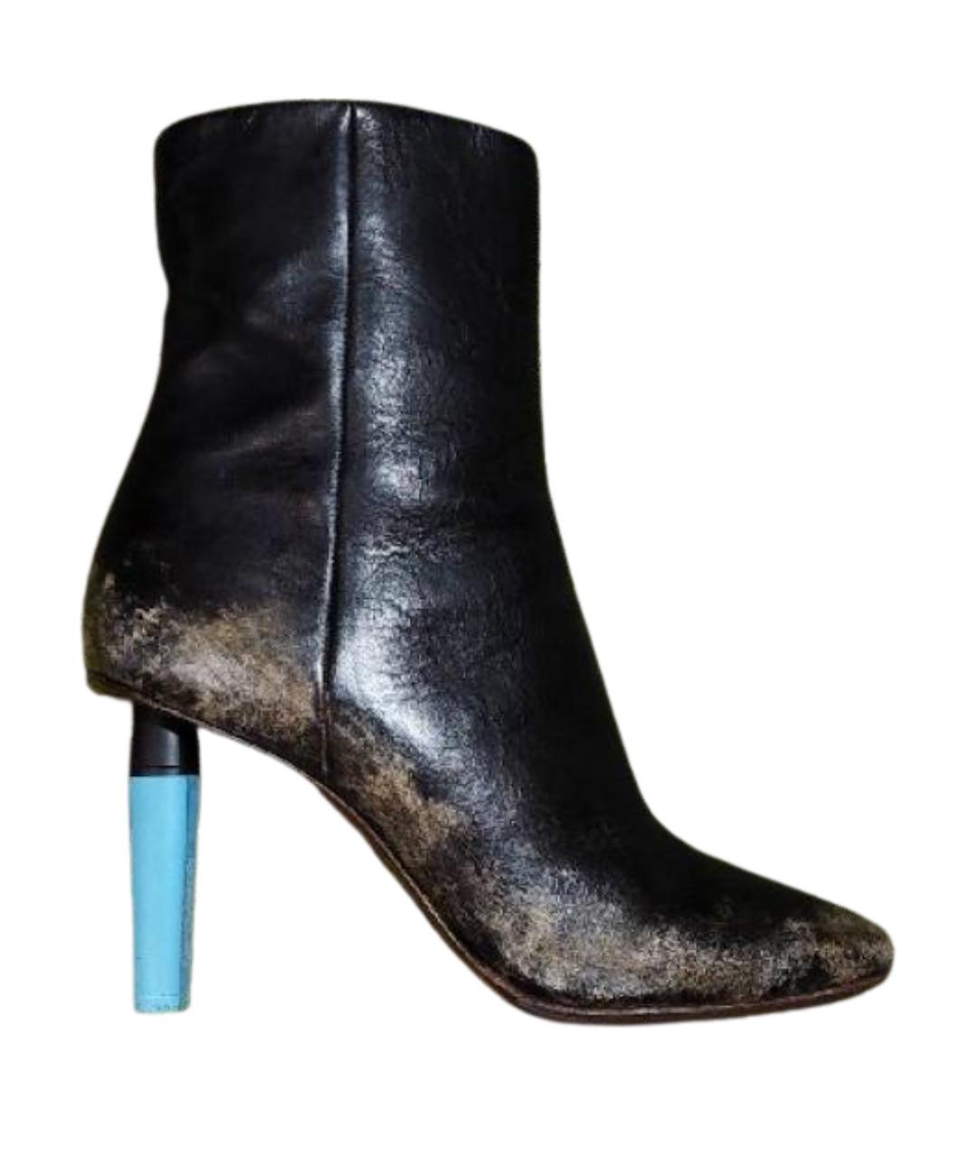 VETEMENTS Черные кожаные ботильоны, фото 1