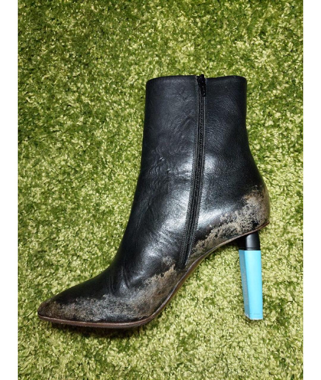 VETEMENTS Черные кожаные ботильоны, фото 7