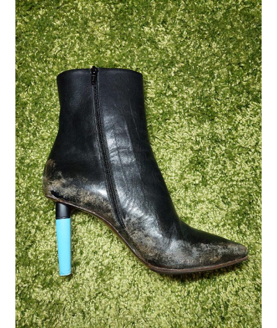 VETEMENTS Черные кожаные ботильоны, фото 8