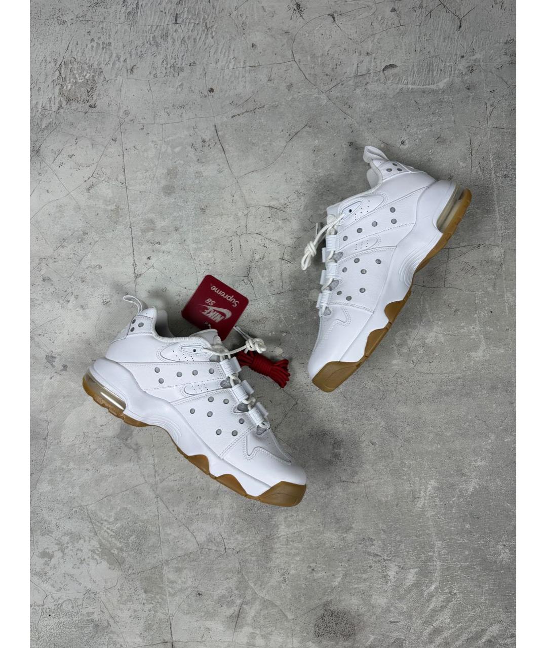 SUPREME Белые кожаные низкие кроссовки / кеды, фото 3