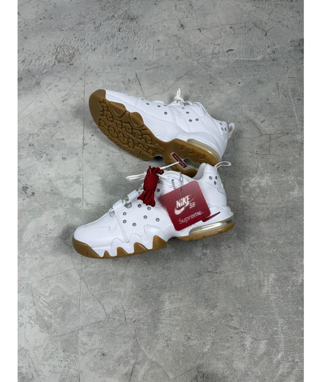 SUPREME Белые кожаные низкие кроссовки / кеды, фото 7