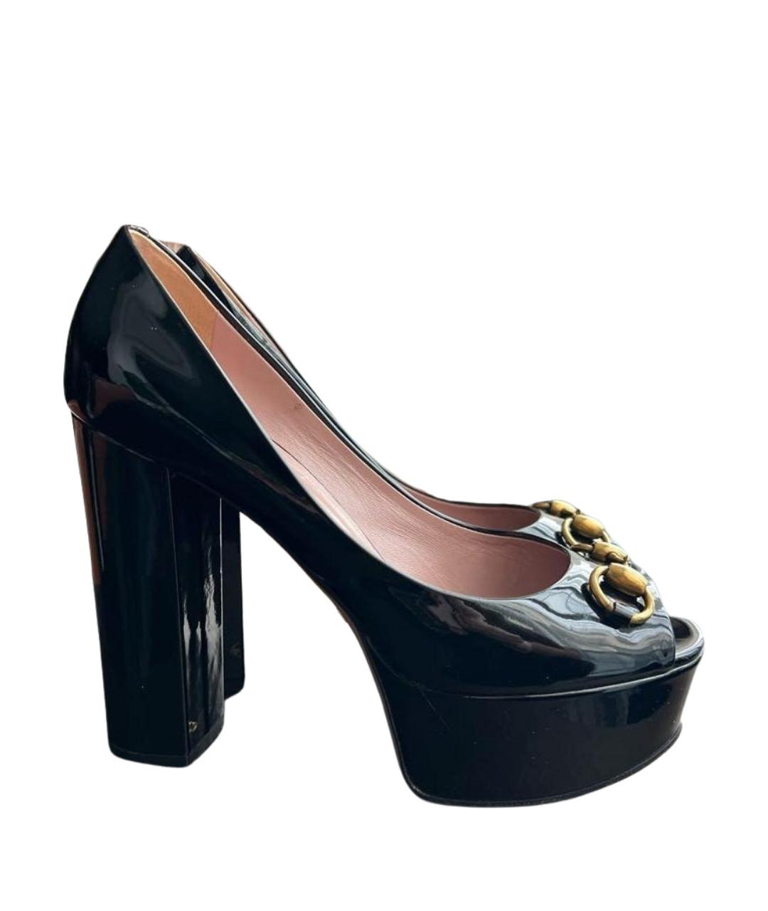 GUCCI Черные туфли из лакированной кожи, фото 1