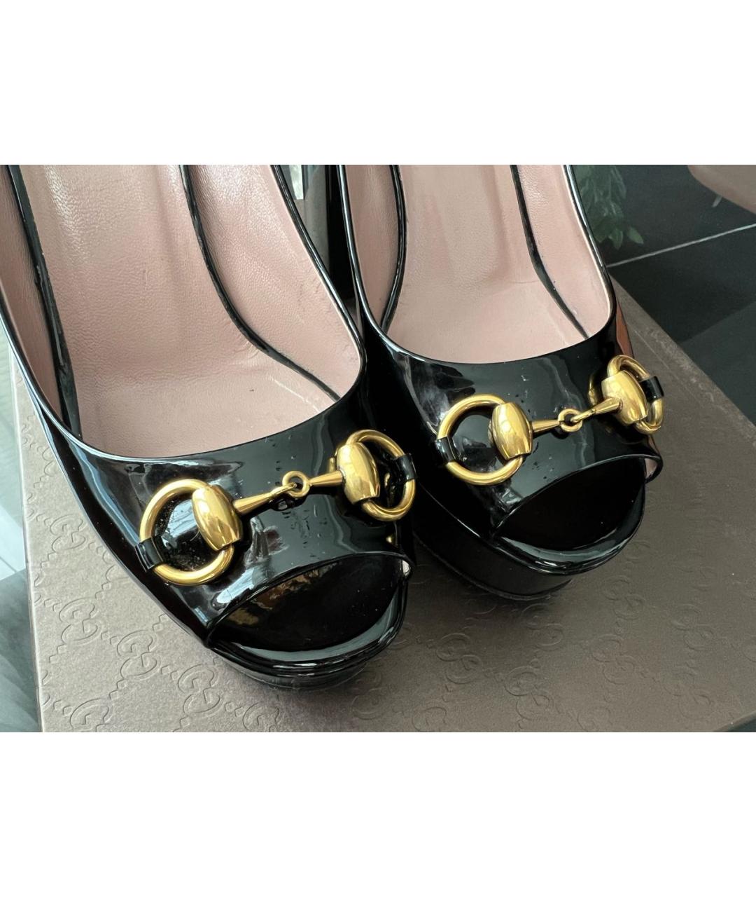 GUCCI Черные туфли из лакированной кожи, фото 3