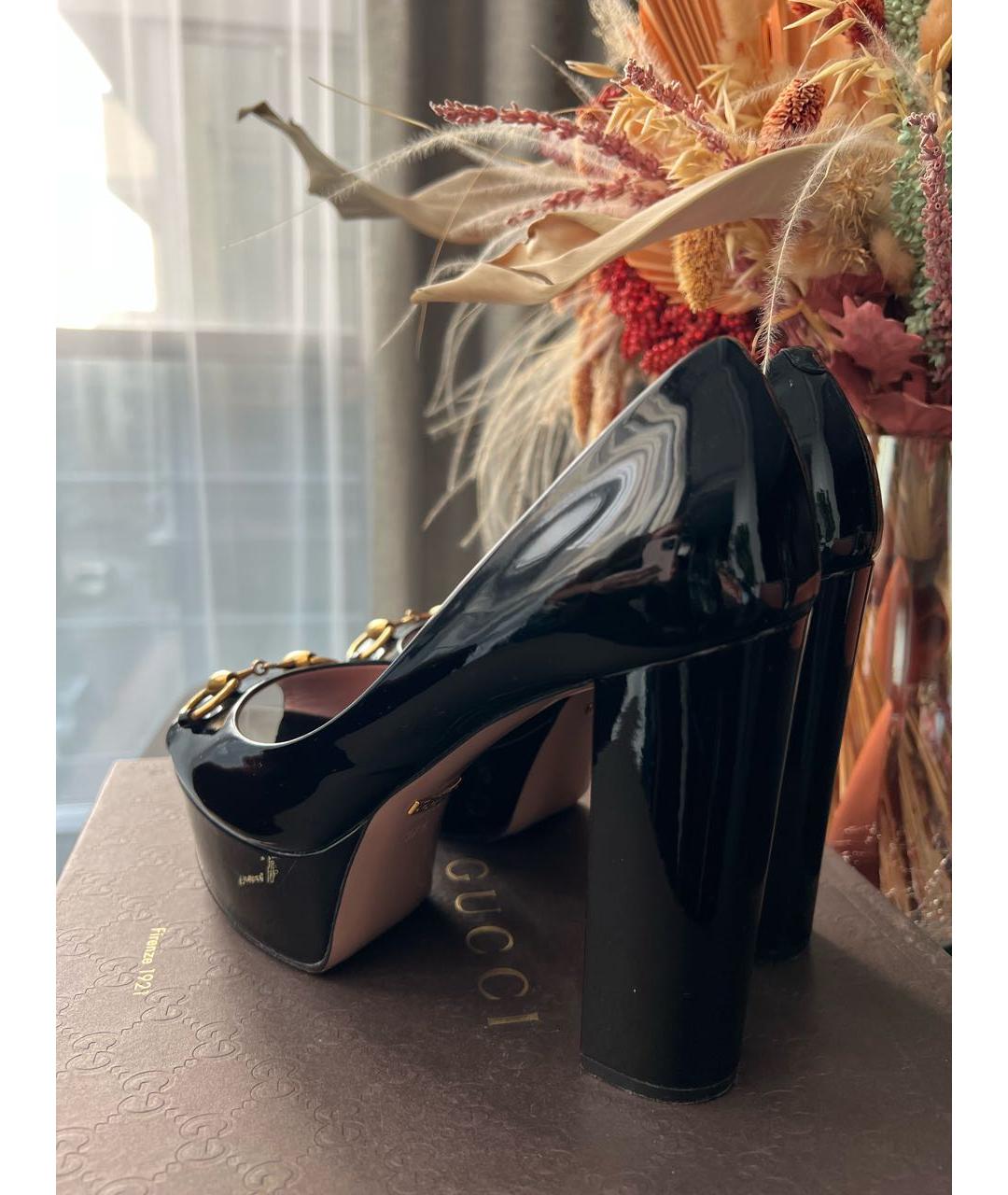 GUCCI Черные туфли из лакированной кожи, фото 5