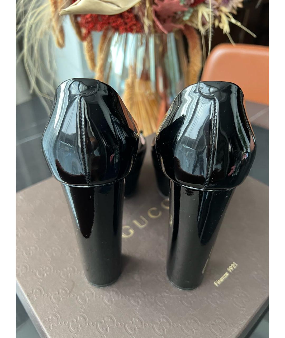 GUCCI Черные туфли из лакированной кожи, фото 4