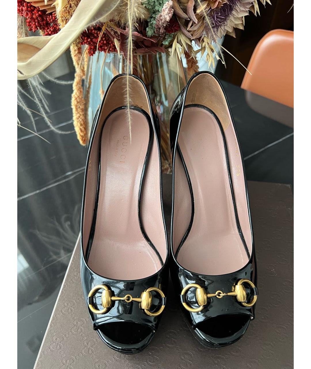 GUCCI Черные туфли из лакированной кожи, фото 2