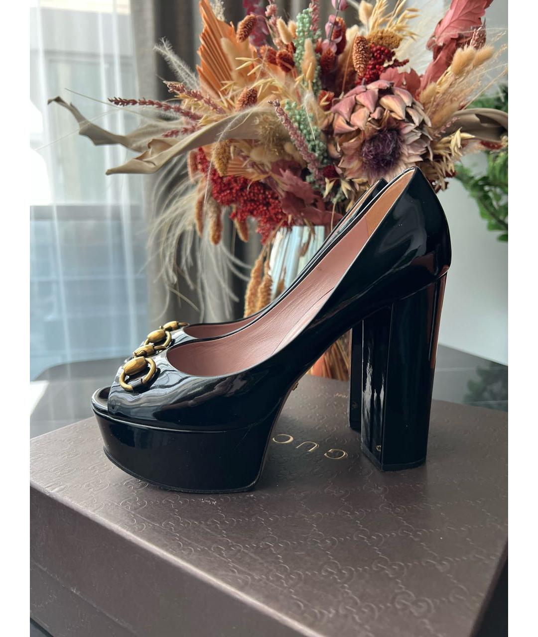 GUCCI Черные туфли из лакированной кожи, фото 9