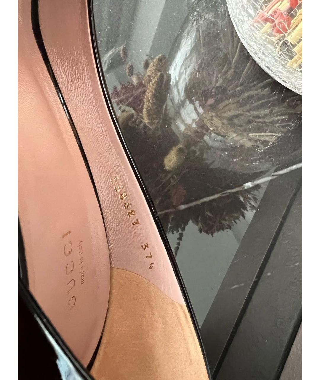 GUCCI Черные туфли из лакированной кожи, фото 6