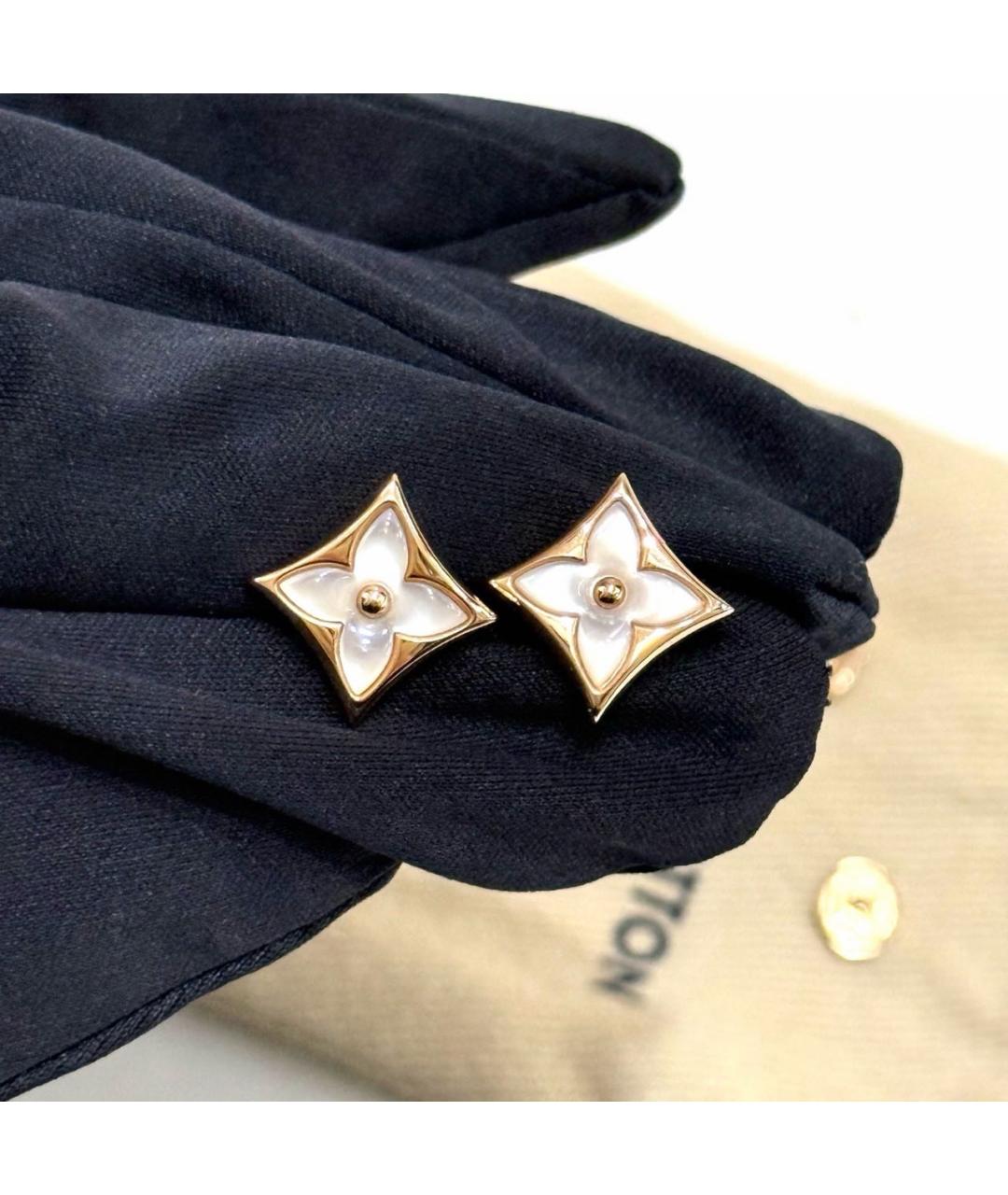 LOUIS VUITTON Белые серьги из розового золота, фото 9