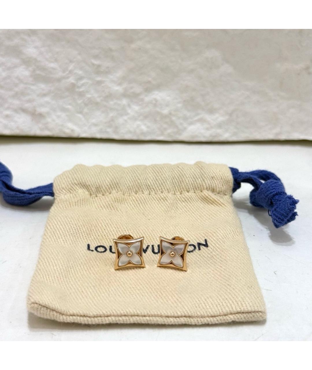 LOUIS VUITTON Белые серьги из розового золота, фото 6