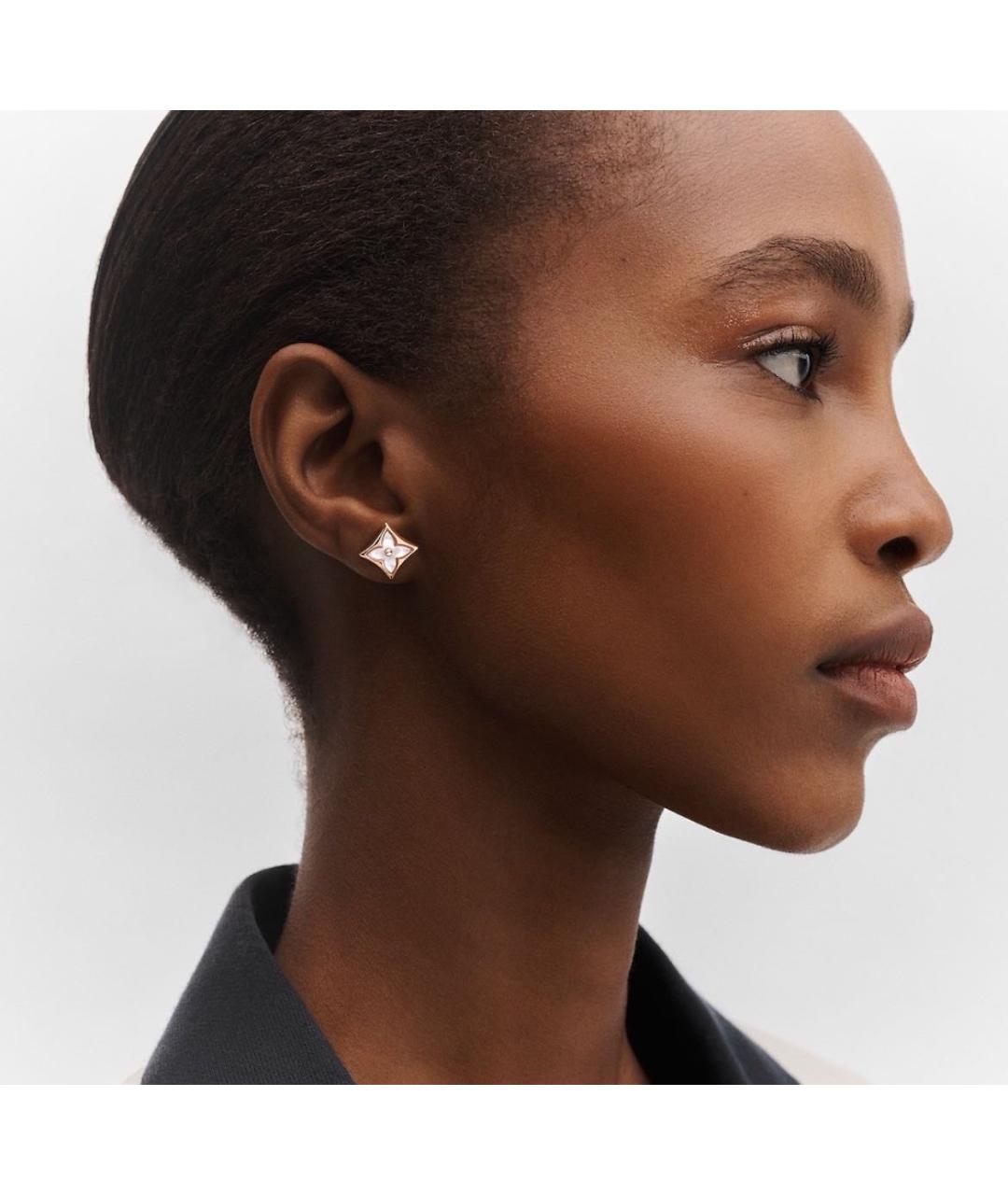 LOUIS VUITTON Белые серьги из розового золота, фото 8