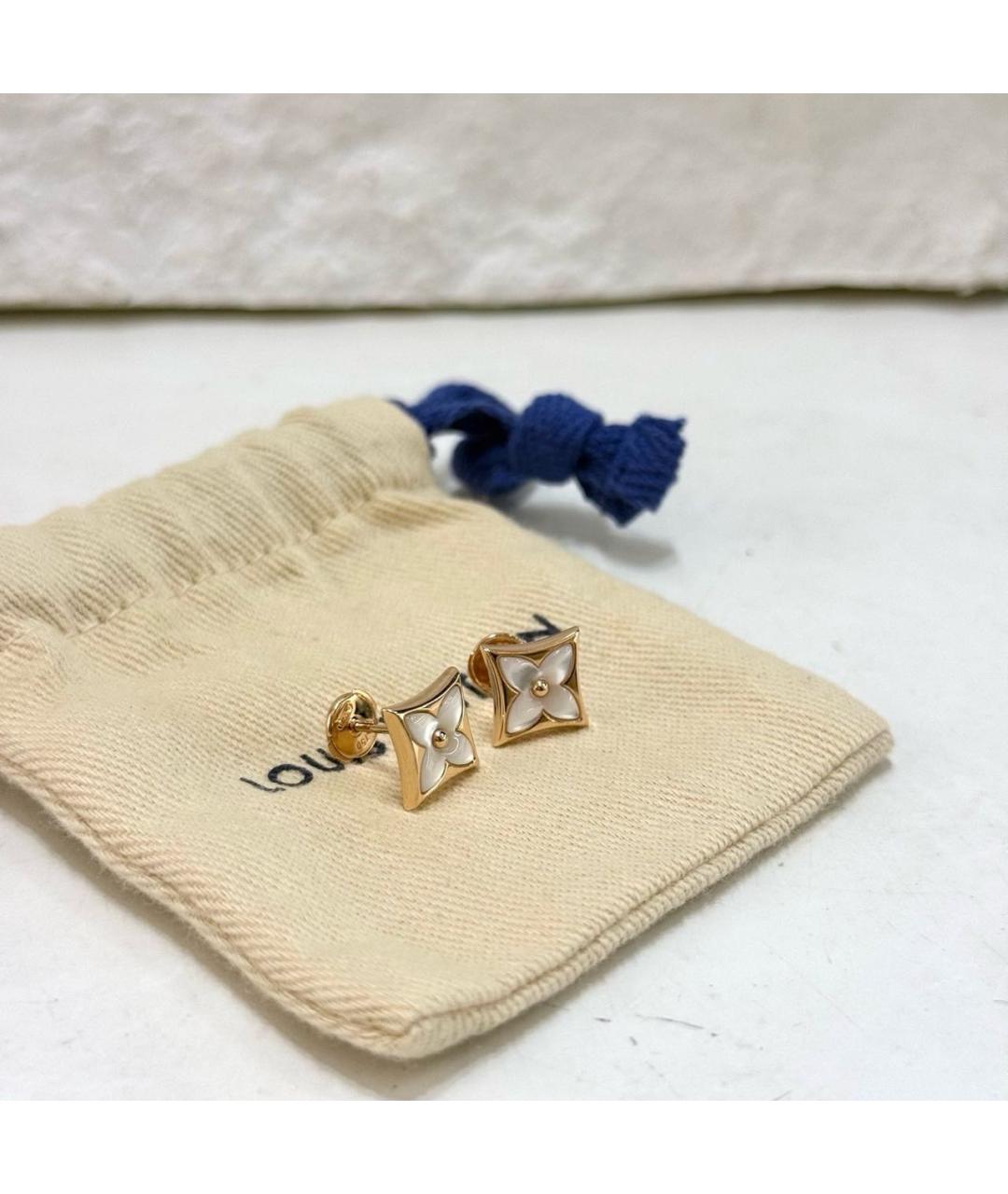 LOUIS VUITTON Белые серьги из розового золота, фото 4