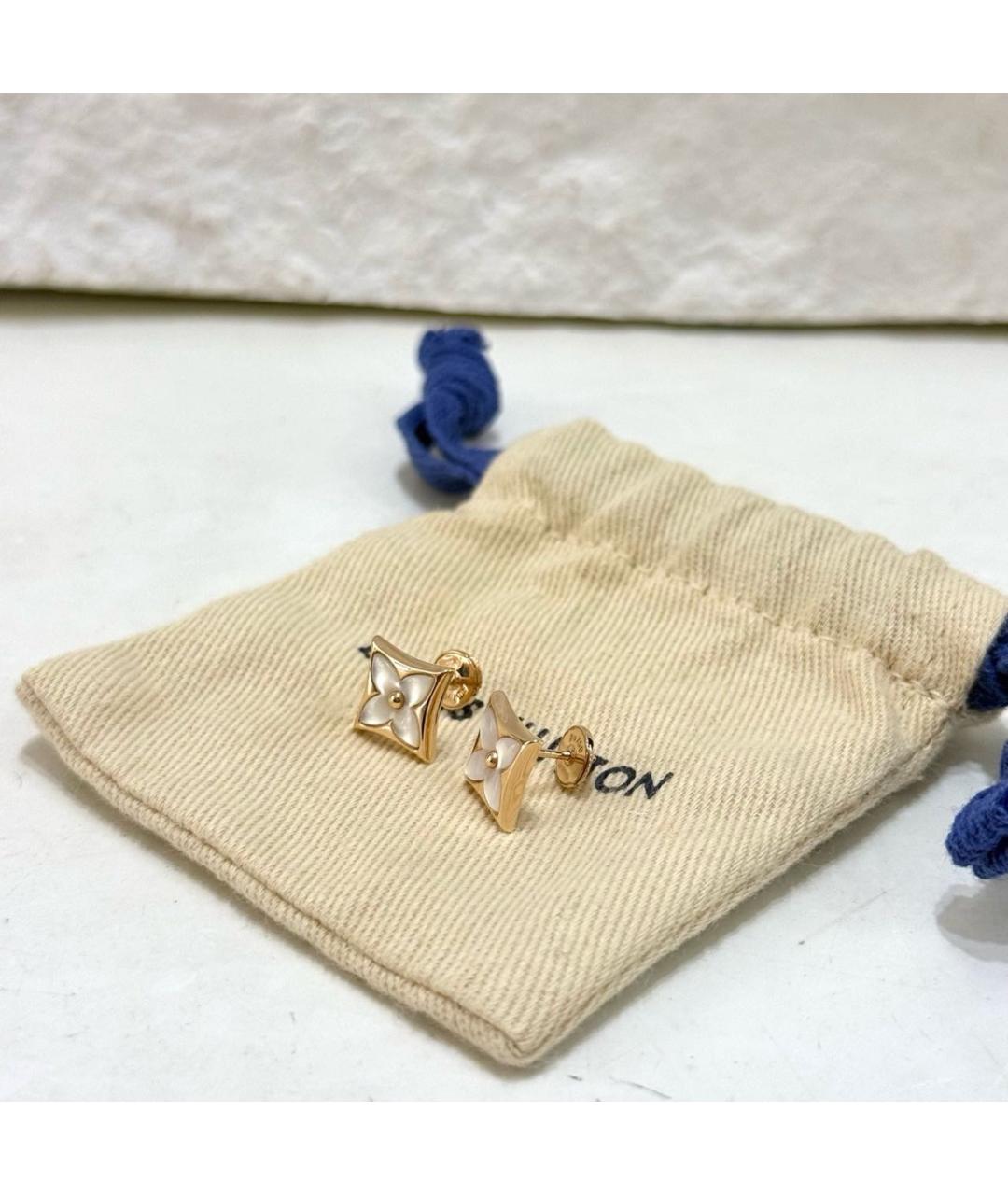 LOUIS VUITTON Белые серьги из розового золота, фото 3