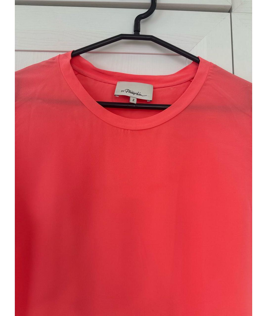 3.1 PHILLIP LIM Розовая шелковая футболка, фото 3