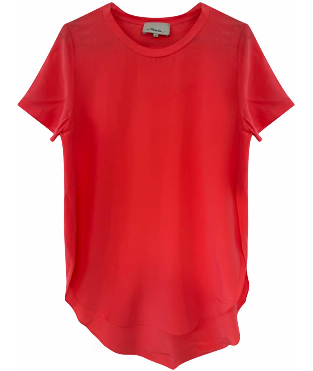 3.1 PHILLIP LIM Розовая шелковая футболка, фото 1