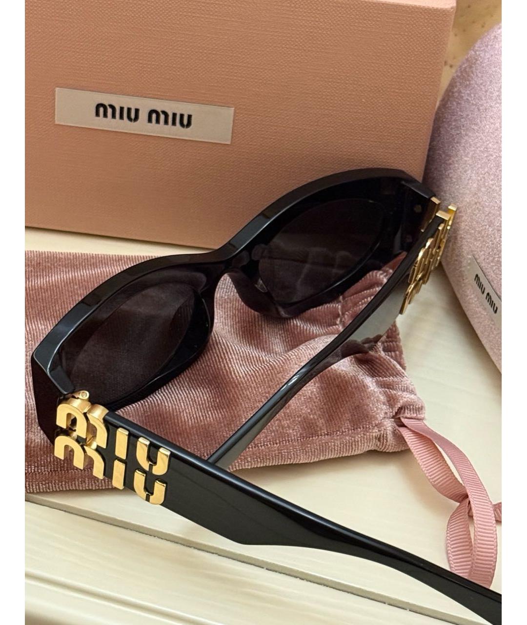 MIU MIU Черные пластиковые солнцезащитные очки, фото 6
