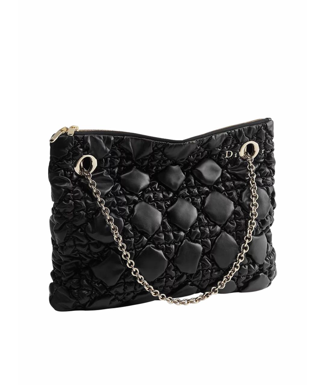 CHRISTIAN DIOR Черная кожаная сумка тоут, фото 1